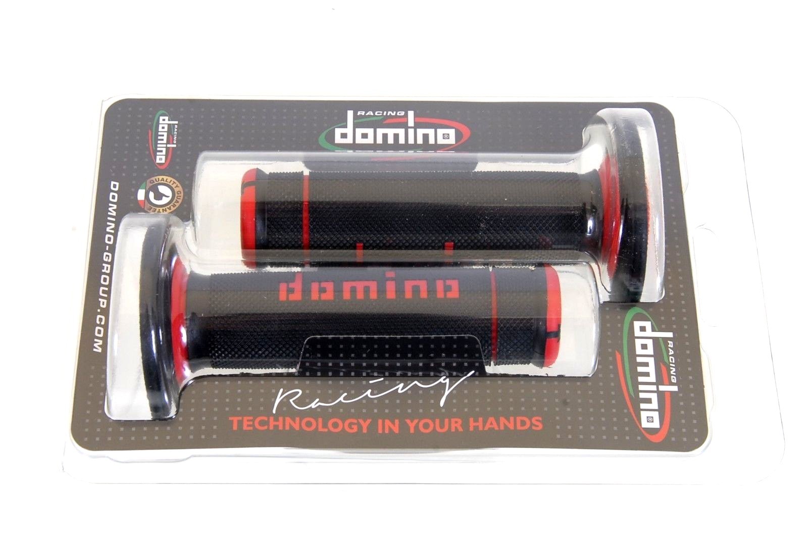 7294929 Domino 2K Griffe Griff Set rot/schwarz geschlossen Enduro Cross – Bild 3