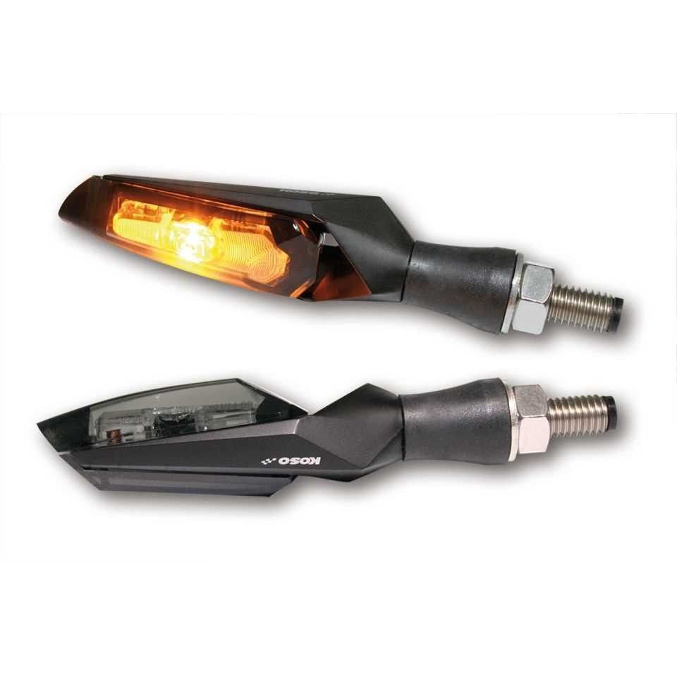 Motorrad Blinker Blinker Paar Ochsenauge, Matt Schwarz, Getöntes