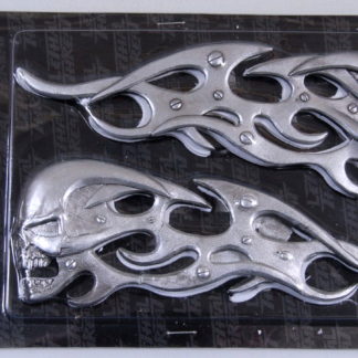 4320-1538 Skull Alien 3D Aufkleber Paar Lethal Threat Emblem für Harley Davidson
