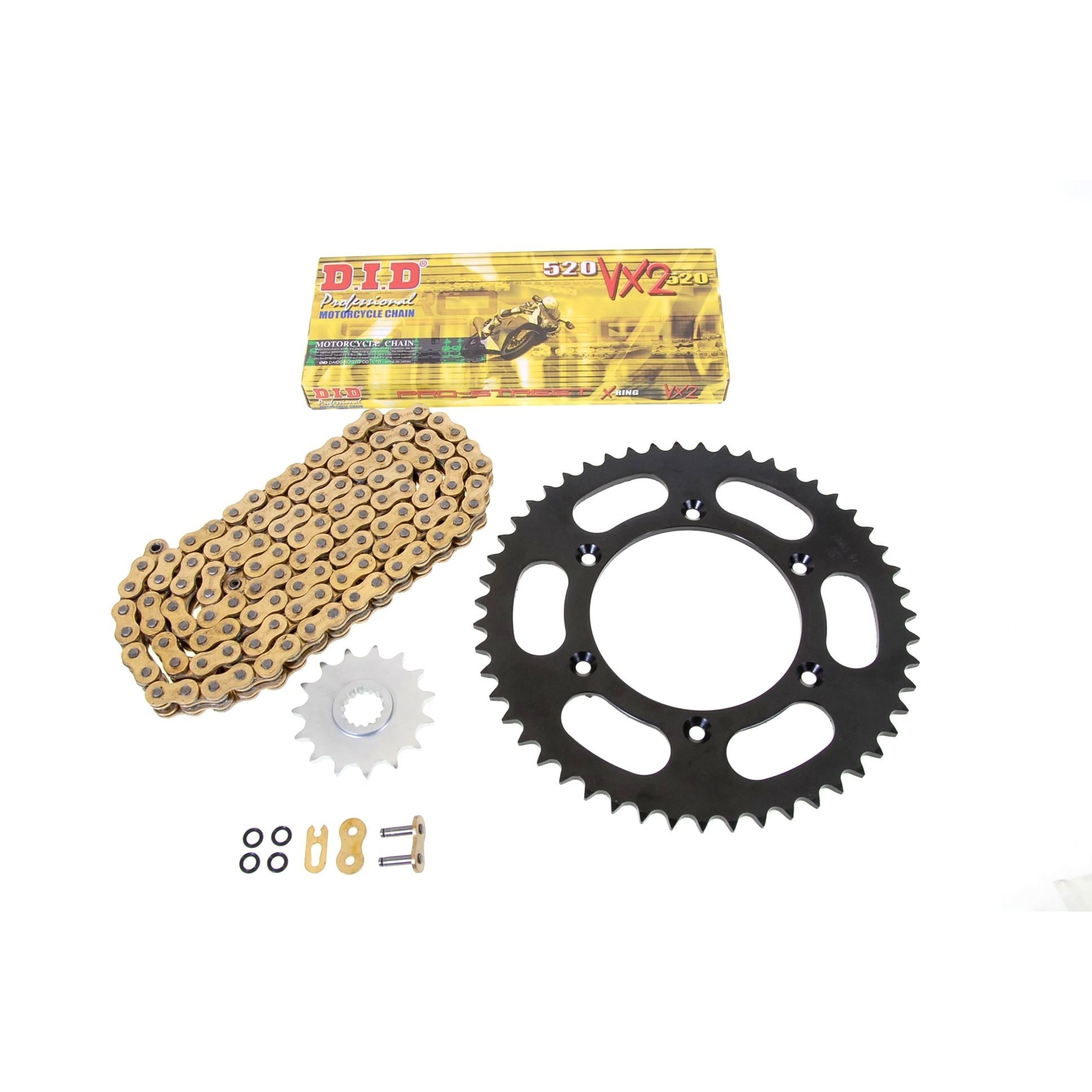 DID VX2 Gold Kettensatz Stahl schwarz Enduro Motocross Supermoto