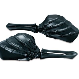 0640-0899 Skeleton Hand Mirrors Black Spiegel Paar für Harley Davidson