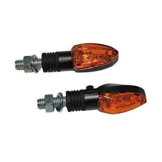 204-255 Halogen Blinker Lizzard, schwarz, gelbes Glas, Motorrad, 1 Paar, E-gepr.
