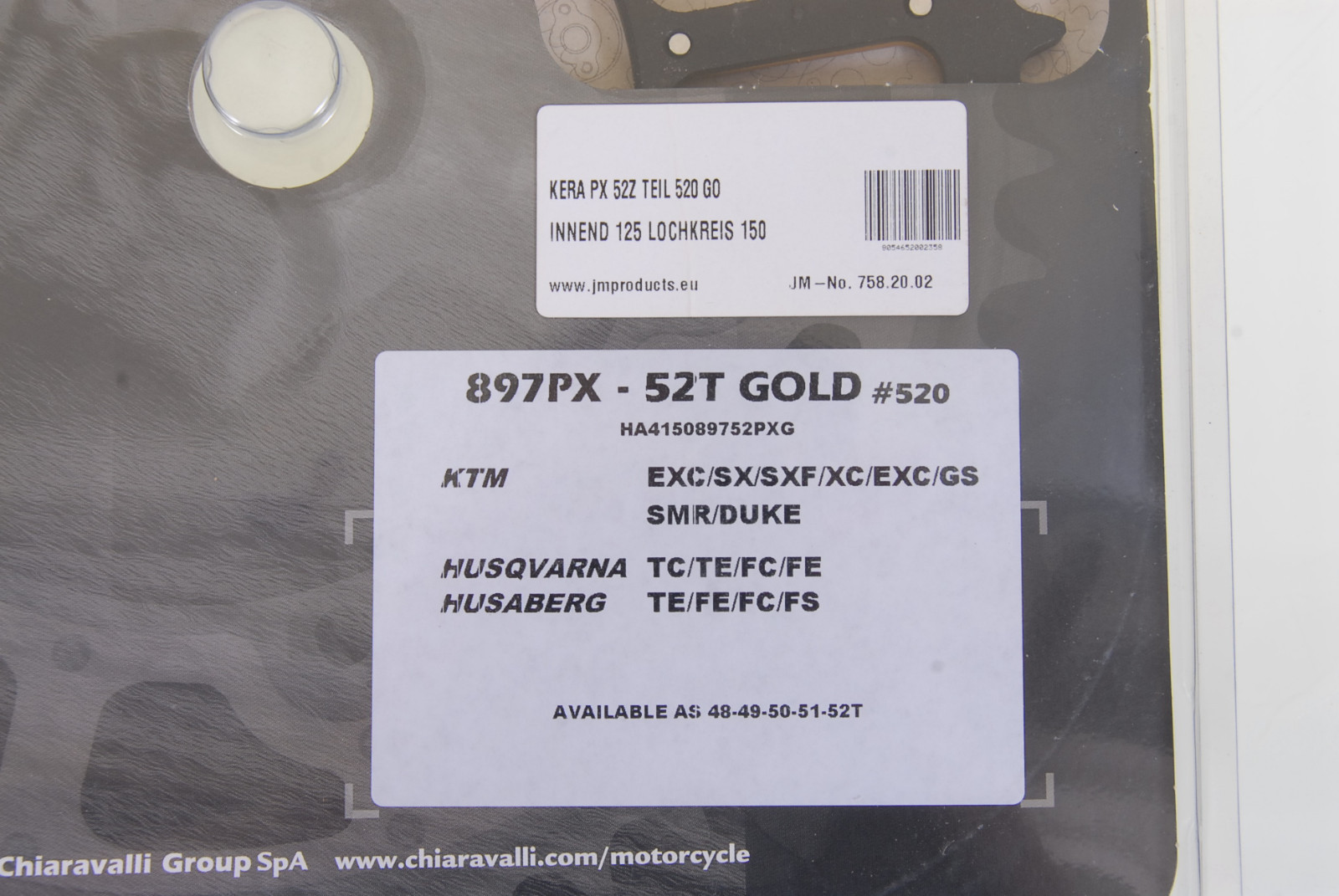 Kettenrad PX 52Z Teilung 520 gold Husaberg FC FE 390 450 470 501 550 600 K59 P5 – Bild 5