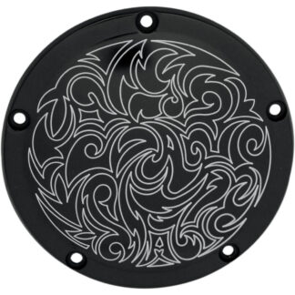 1107-0206 Derby Cover 5 Hole Engraved black für Harley 99-17 Twin Cam Motoren