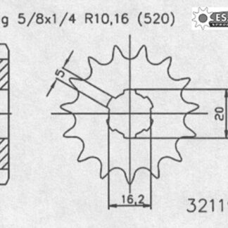 Esjot Antriebsritzel 32119 11Z 520er Gas Gas 300 Enduro 2001-2007 K67 Pos.8