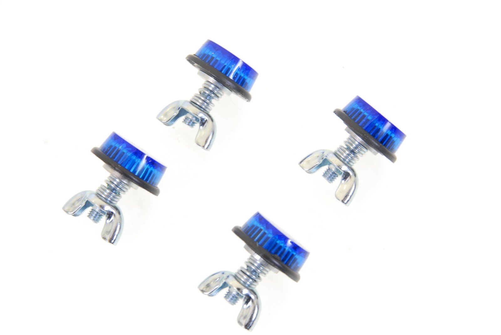 CH4B Blau Nummernschildschrauben Kennzeichenschrauben mit Reflektor 4 Stück – Bild 4