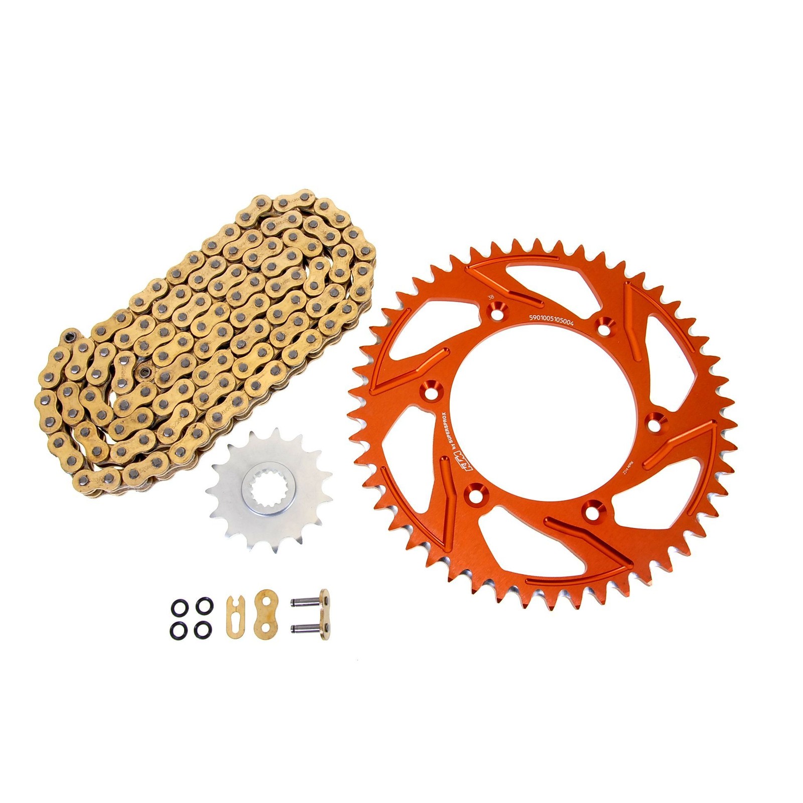DID VX2 Gold Kettensatz Alu Orange für KTM EXC SX SX-F LC4 Enduro – Bild 3