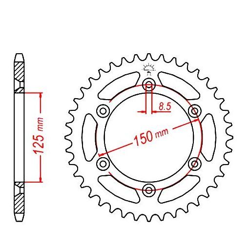 DID VX2 Gold Kettensatz Alu Orange für KTM EXC SX SX-F LC4 Enduro – Bild 4