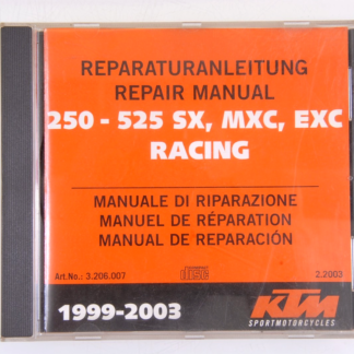 3.206.007 Reparaturanleitung auf CD für KTM SX MXC EXC Racing 250-525 1999-2003