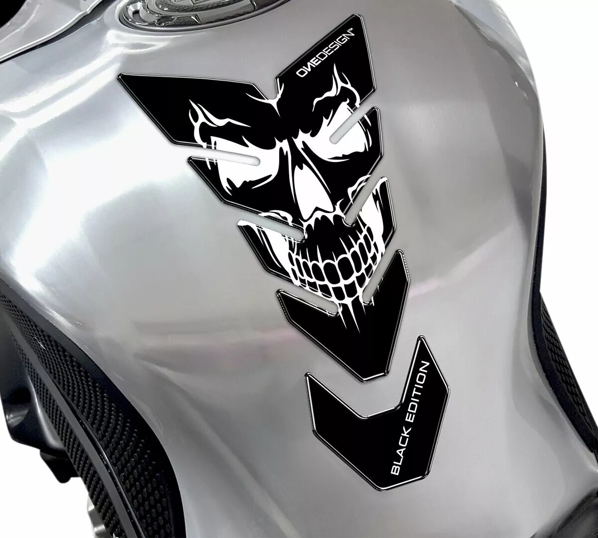 4301-0691 Tank Pad Soft Touch Black Edition Skull 230 x 134 mm
