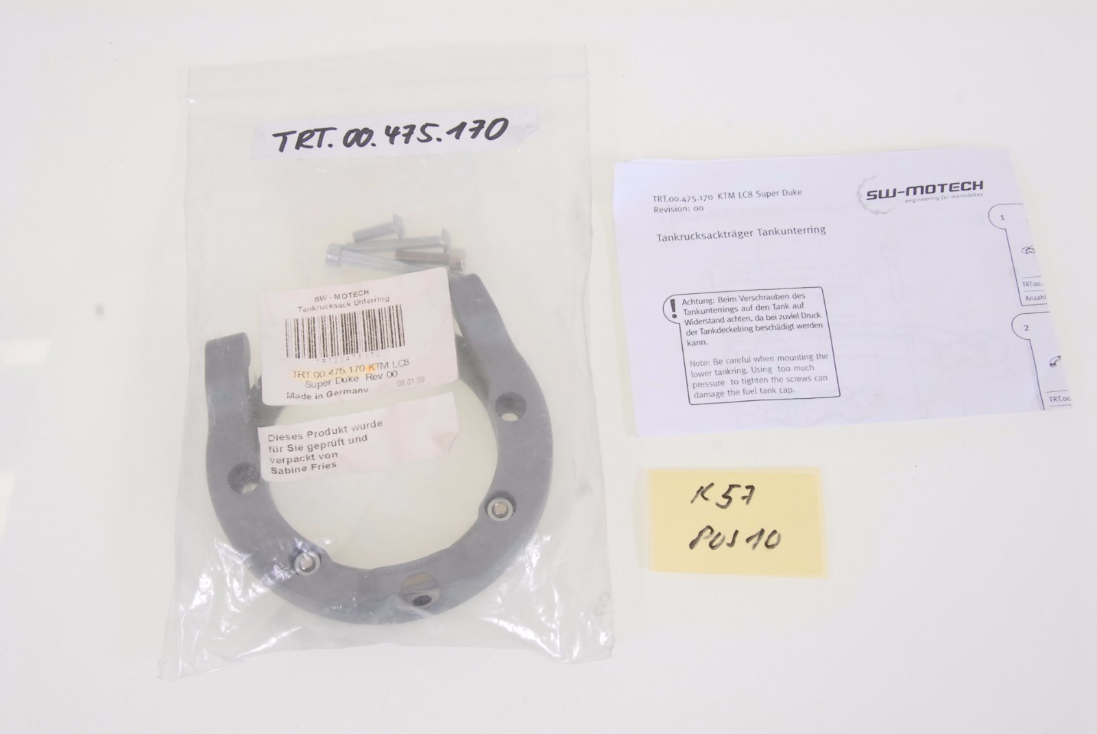 SW Motech Tankrucksack Unterring, Grau, für KTM LO8 Super Duke Rev.00, K57POS10 – Bild 4