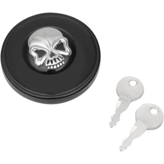 0703-0691 Gas Cap Screw-In Locking Skull Non-Vented Black für Harley Davidson 82