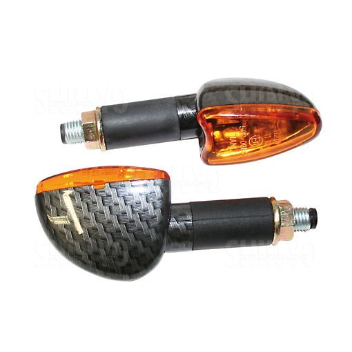 203-565 Mini-Blinker, ARROW, Carbon-Look, E-gepr., langer Arm, Paar, Motorrad
